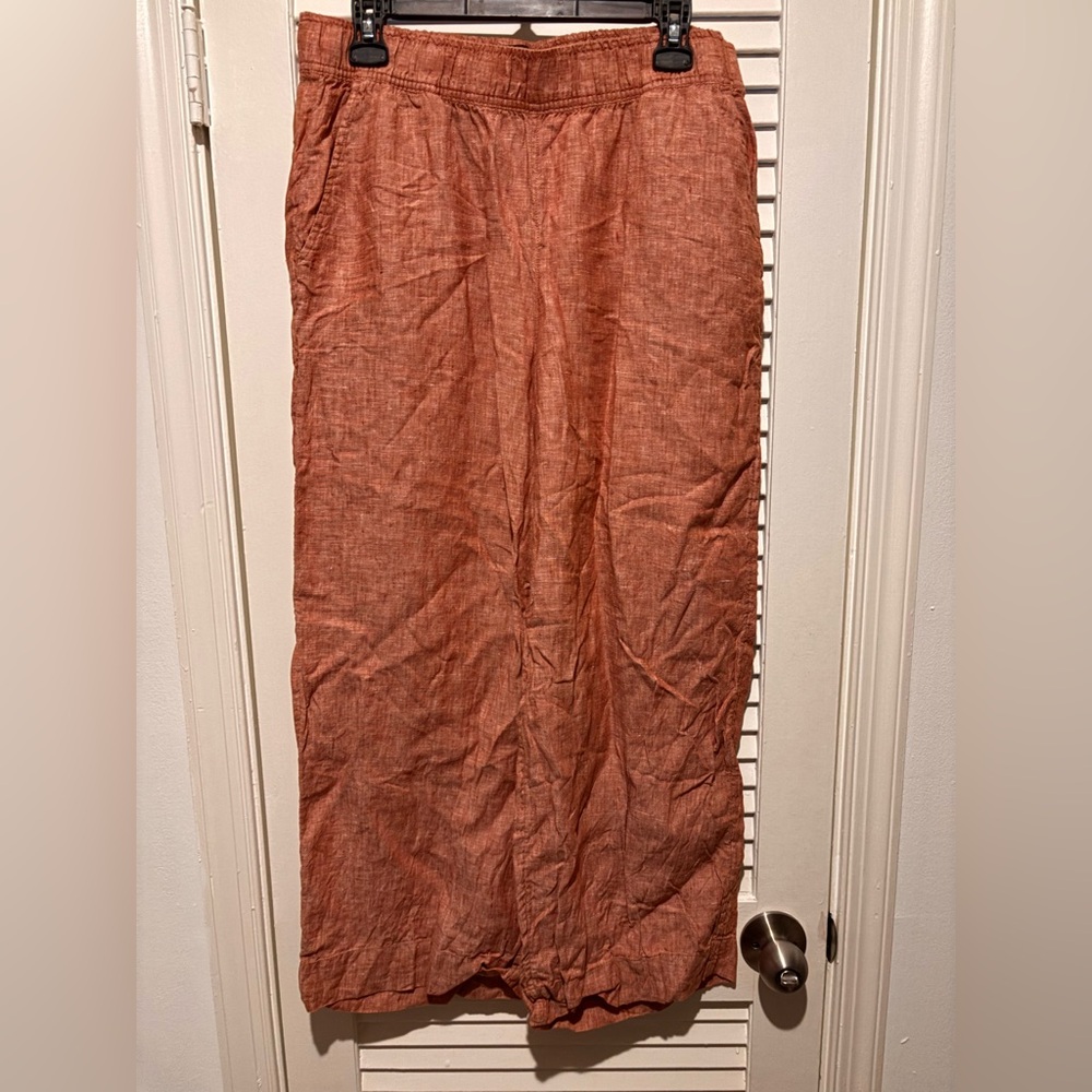 Tahari Rust Linen Pants